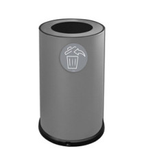 Contenitore tondo per raccolta differenziata - 1 scomparto - 100 L - grigio - Stilcasa Contenitore tondo per raccolta differenziata - 1 scomparto - 100 L - grigio - Stilcasa