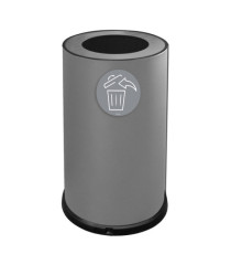 Contenitore tondo per raccolta differenziata - 1 scomparto - 100 L - grigio - Stilcasa Contenitore tondo per raccolta differenziata - 1 scomparto - 100 L - grigio - Stilcasa