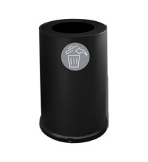 Contenitore tondo per raccolta differenziata - 1 scomparto - 100 L - nero - Stilcasa Contenitore tondo per raccolta differenziata - 1 scomparto - 100 L - nero - Stilcasa