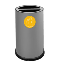 Contenitore tondo per raccolta differenziata - 2 scomparti - 100 L - grigio - Stilcasa Contenitore tondo per raccolta differenziata - 2 scomparti - 100 L - grigio - Stilcasa