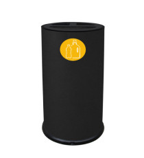 Contenitore tondo per raccolta differenziata - 3 scomparti - 70 L - nero - Stilcasa Contenitore tondo per raccolta differenziata - 3 scomparti - 70 L - nero - Stilcasa