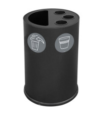 Contenitore tondo per raccolta differenziata - con divisiorio bicchieri - 50 L - nero - Stilcasa Contenitore tondo per raccolta differenziata - con divisiorio bicchieri - 50 L - nero - Stilcasa