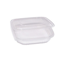 Contenitori in PP - con coperchio incernierato - 21,5 x 21,5 x 3,4 cm - Europack - pack 50 pezzi