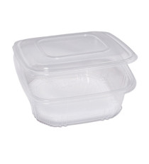 Contenitori in PP - con coperchio incernierato - 21,5 x 21,5 x 6,9 cm - Europack - conf. 50 pezzi