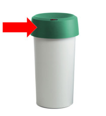 Coperchio per contenitore Modo Round - con fermasacco - 38x15 cm - anello verde - Rotho Coperchio per contenitore Modo Round - con fermasacco - 38x15 cm - anello verde - Rotho