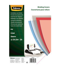 Copertine Clear - A4 - 180 micron - PVC - neutro trasparente - Fellowes - scatola 100 pezzi Copertine Clear - A4 - 180 micron - PVC - neutro trasparente - Fellowes - scatola 100 pezzi