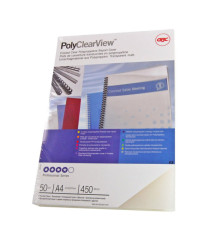Copertine PolyClear View - A4 - 300 micron - PPL - neutro trasparente opaco - GBC - conf. 100 pezzi