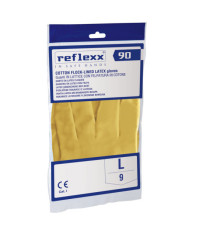 Coppia di guanti in lattice felpato R90 - tg L - giallo - Reflexx
