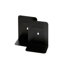 Coppia reggilibri - 13,5 x 17,5 cm - metallo - nero - Lebez