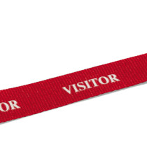 Cordoncini portabadge stampa visitor - rosso - 44 cm - Durable - conf. 10 pezzi Cordoncini portabadge stampa visitor - rosso - 44 cm - Durable - conf. 10 pezzi