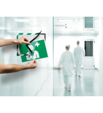 Cornice Duraframe Security - adesiva - pannello magnetico - A4  (21 x 29,7 cm) - verde/bianco - Durable Cornice Duraframe Security - adesiva - pannello magnetico - A4  (21 x 29,7 cm) - verde/bianco - Durable