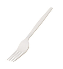 Forchetta monouso in CPLA - 16 cm - bianco - Leone - conf. 50 pezzi Forchetta monouso in CPLA - 16 cm - bianco - Leone - conf. 50 pezzi
