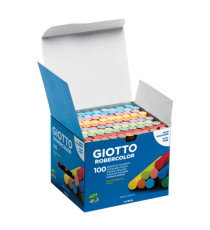 Gessetti Robercolor - lunghezza 80mm con diametro 10mm - colorati - Giotto - Scatola 100 gessetti tondi Gessetti Robercolor - lunghezza 80mm con diametro 10mm - colorati - Giotto - Scatola 100 gessetti tondi