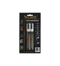 Marcatore a gesso liquido  - punta media da 2,00-6,00mm - bianco - Securit - conf. 2 pezzi Marcatore a gesso liquido  - punta media da 2,00-6,00mm - bianco - Securit - conf. 2 pezzi