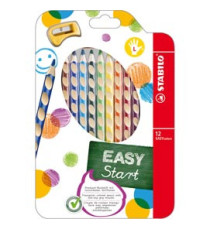 Pastelli Easycolors - diametro mina 4,2 mm - per mancini - Stabilo - astuccio 12 colori Pastelli Easycolors - diametro mina 4,2 mm - per mancini - Stabilo - astuccio 12 colori