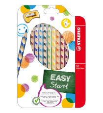 Pastelli Easycolors - diametro mina 4,2 mm - per mancini - Stabilo - astuccio 12 colori Pastelli Easycolors - diametro mina 4,2 mm - per mancini - Stabilo - astuccio 12 colori