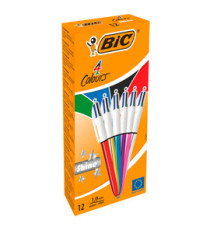Penna sfera scatto multifunzione 4 Colours Shine - punta 1,0 mm - fusto colori assortiti - Bic - scatola 12 pezzi