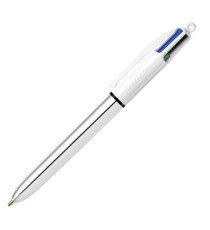Penna sfera scatto multifunzione 4 Colours Shine - punta 1,0 mm - fusto colori assortiti - Bic - scatola 12 pezzi