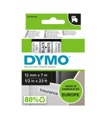 Nastro D1 standard 450130 - 12 mm x 7 mt - PL - nero/bianco - Dymo