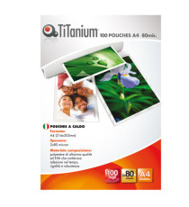 Pouches - A4 - 216x303 mm - 2x80 micron - Titanium - conf. 100 pezzi Pouches - A4 - 216x303 mm - 2x80 micron - Titanium - conf. 100 pezzi