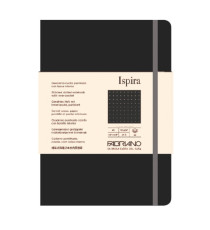 Taccuino Ispira - con elastico - copertina flessibile - A5 - 96 fogli - puntinato - nero - Fabriano Taccuino Ispira - con elastico - copertina flessibile - A5 - 96 fogli - puntinato - nero - Fabriano