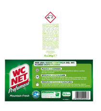 Tavoletta Profumoso Mountain Fresh - WC Net - 4 gabbiette da 34 gr Tavoletta Profumoso Mountain Fresh - WC Net - 4 gabbiette da 34 gr