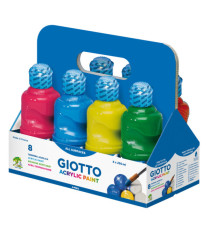 Tempera pronta acrilica - 250ml - colori assortiti - Giotto - schoolpack 8 flaconi
