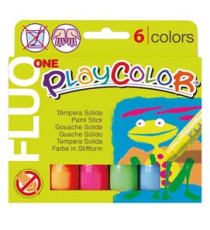 Tempera solida in stick Playcolor - 10 gr - colori fluo - Instant - astuccio 6 stick fluo Tempera solida in stick Playcolor - 10 gr - colori fluo - Instant - astuccio 6 stick fluo