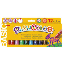 Tempera solida in stick Playcolor - 10gr - colori assortiti - Instant - astuccio 12 stick
