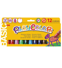 Tempera solida in stick Playcolor - 10gr - colori assortiti - Instant - astuccio 12 stick