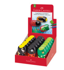 Temperamatite Animals con contenitore - 2 fori - con serbatoio e gomma assortiti - Faber Castell Temperamatite Animals con contenitore - 2 fori - con serbatoio e gomma assortiti - Faber Castell