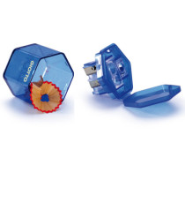 Temperamatite con contenitore - 3 fori - con serbatoio - colori assortiti - Giotto Temperamatite con contenitore - 3 fori - con serbatoio - colori assortiti - Giotto