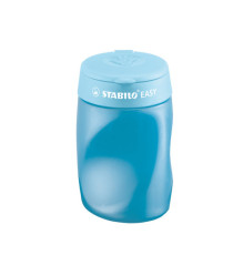 Temperamatite Easy con contenitore - 3 fori  - ergonomico - blu - per destrimani - Stabilo