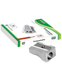 Temperamatite senza contenitore - 1 foro - metallo - cuneiforme - Lebez - conf. 20 pezzi Temperamatite senza contenitore - 1 foro - metallo - cuneiforme - Lebez - conf. 20 pezzi