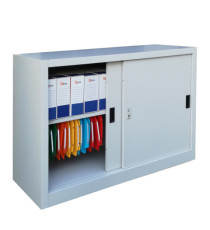 Armadio basso in metallo ad ante scorrevoli - 1 vano e 1 ripiano regolabile - 120x45x90 cm - grigio - Bertesi Armadio basso in metallo ad ante scorrevoli - 1 vano e 1 ripiano regolabile - 120x45x90 cm - grigio - Bertesi