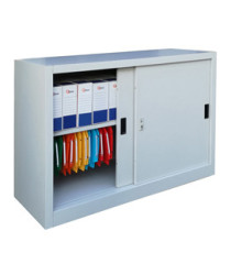 Armadio basso in metallo ad ante scorrevoli - 1 vano e 1 ripiano regolabile - 120x45x90 cm - grigio - Bertesi Armadio basso in metallo ad ante scorrevoli - 1 vano e 1 ripiano regolabile - 120x45x90 cm - grigio - Bertesi