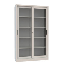 Armadio con ante scorrevoli - a vetrata - 120 x 45 x 200 cm - grigio - Armet Armadio con ante scorrevoli - a vetrata - 120 x 45 x 200 cm - grigio - Armet