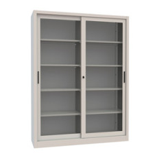 Armadio con ante scorrevoli - a vetrata - 150 x 45 x 200 cm - grigio - Armet