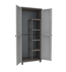 Armadio JWood 368 - 2 ante - 68 x 37,5 x 170 cm- PPL - effetto legno - grigio tortora - Terry