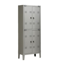 Armadio metallo - spogliatoio - 4 posti - 70x35x180 cm - grigio - Tecnical 2
