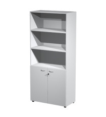 Armadio modulare - a 2 ante basse - 90 x 45,8 x 200 cm - grigio