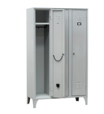 Armadio spogliatoio in metallo - 3 vani - 105 x 35 x 180 cm - grigio - Fasma Armadio spogliatoio in metallo - 3 vani - 105 x 35 x 180 cm - grigio - Fasma