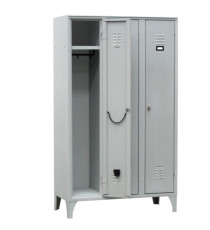 Armadio spogliatoio in metallo - 3 vani - 105 x 35 x 180 cm - grigio - Fasma Armadio spogliatoio in metallo - 3 vani - 105 x 35 x 180 cm - grigio - Fasma