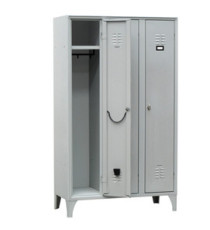 Armadio spogliatoio in metallo - 3 vani - 105 x 35 x 180 cm - grigio - Fasma