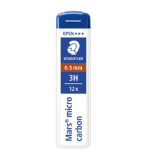 Astuccio 12 Mine Mars Micro - mina 0,5mm - gradazione 3H - Staedtler - conf. 12 astucci Astuccio 12 Mine Mars Micro - mina 0,5mm - gradazione 3H - Staedtler - conf. 12 astucci