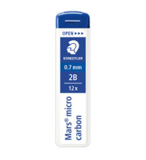 Astuccio 12 Mine Mars Micro - mina 0,7mm - gradazione 2B - Staedtler - conf. 12 astucci