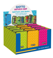 Astuccio 3 zip collezione Stilnovo - 19,5 x 7,5 x 12,9 cm - PL- colori neon assortiti - Giotto Astuccio 3 zip collezione Stilnovo - 19,5 x 7,5 x 12,9 cm - PL- colori neon assortiti - Giotto