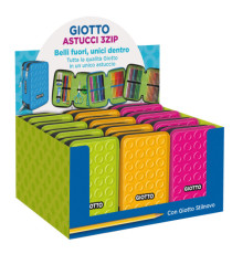 Astuccio 3 zip collezione Stilnovo - 19,5 x 7,5 x 12,9 cm - PL- colori neon assortiti - Giotto Astuccio 3 zip collezione Stilnovo - 19,5 x 7,5 x 12,9 cm - PL- colori neon assortiti - Giotto