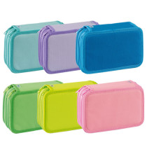 Astuccio 3 Zip Neon & Pastel - 13 x 20 x 7,5 cm - colori assortiti - Favorit Astuccio 3 Zip Neon & Pastel - 13 x 20 x 7,5 cm - colori assortiti - Favorit