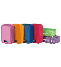 Astuccio Colors 3 zip - 13 x 20 x 7,5 cm - tessuto - colori assortiti - Colorosa